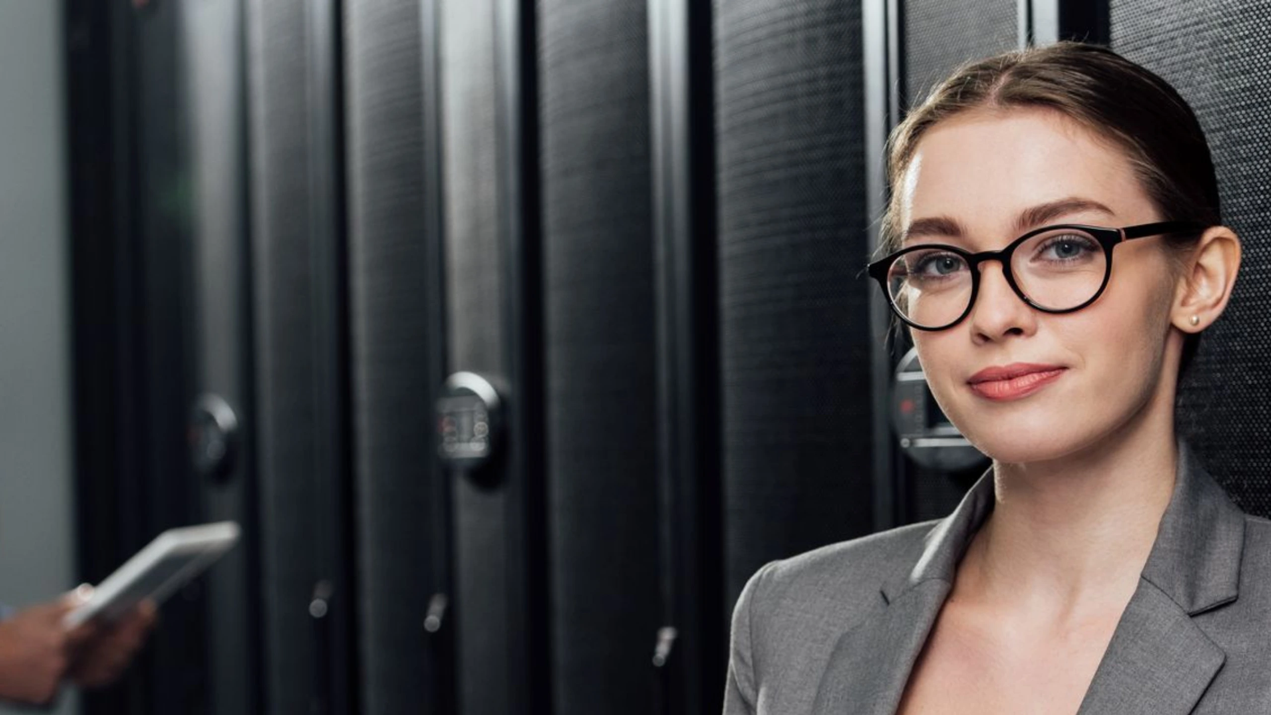woman visiting a data center
